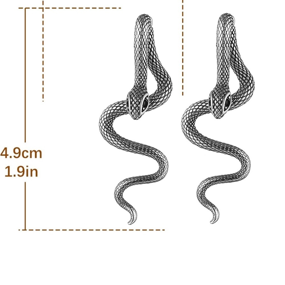 Silver Snake Reptile Earring​ - Picture 4 of 4